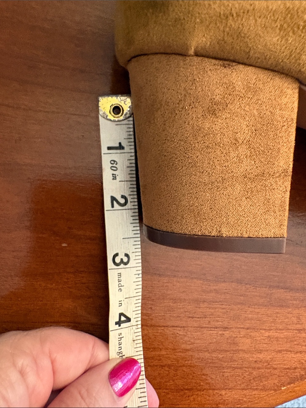 JustFab Camel Suede Round-Toe Pumps 9 - Picture 7 of 7